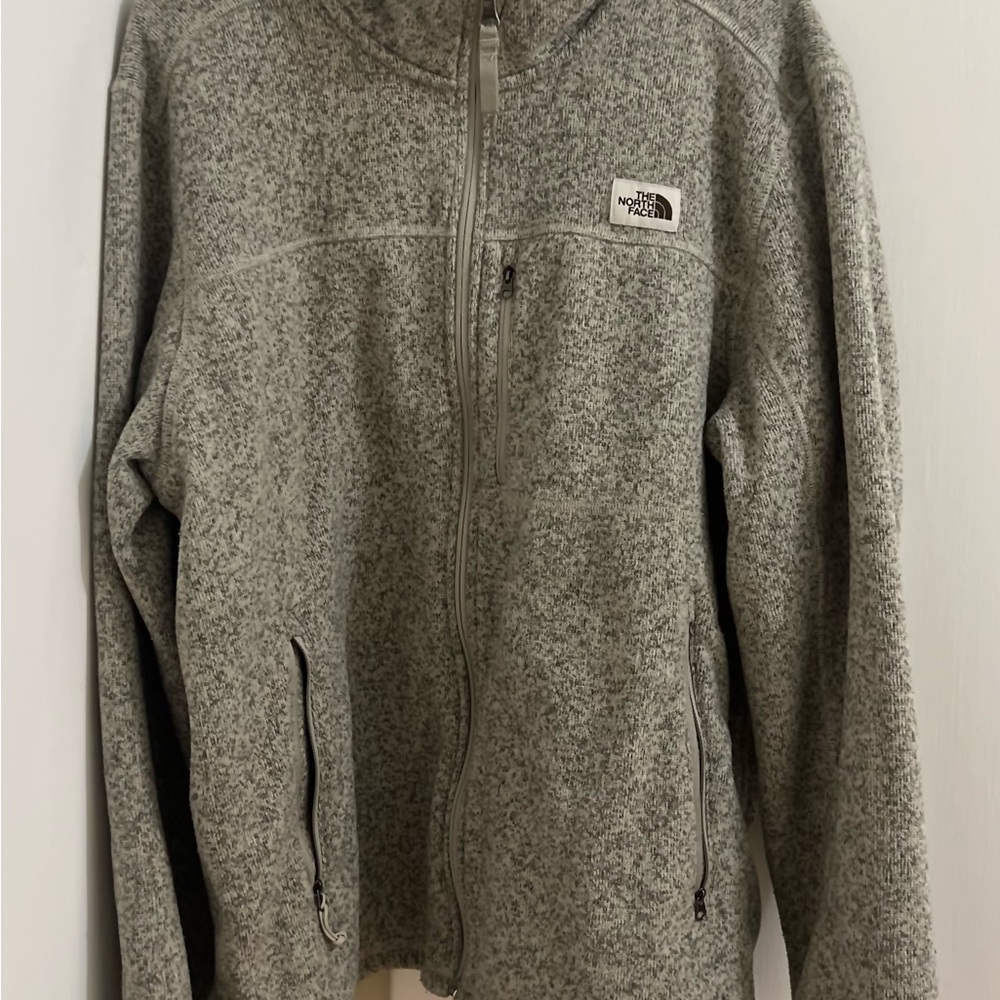 The North Face Textured Gray Jacket Size XL Full Zip